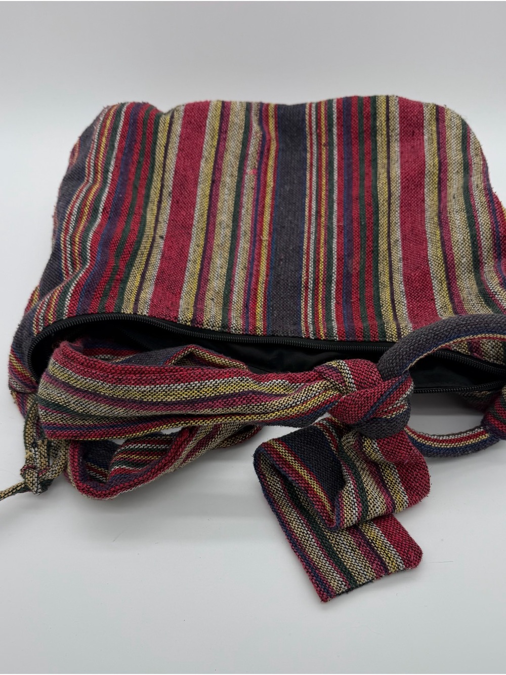 Striped Multicolor Crossbody Bag - Casual Women’s Tote